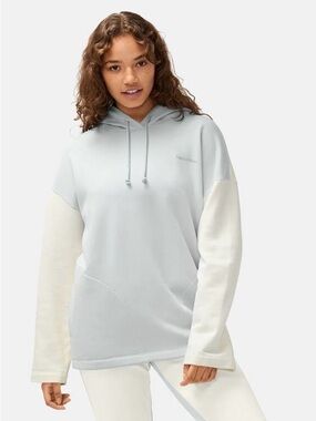 Outdoor Voices NWT Soft 100% Cotton Oversized Hoodie Dove/Bone Colorblock Sz M